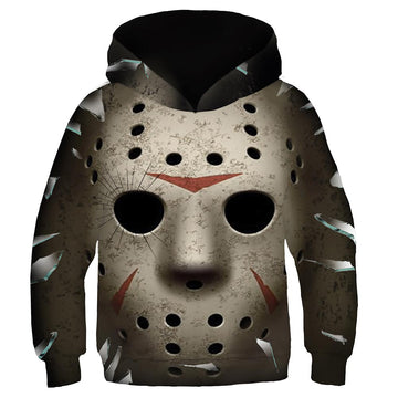 Friday the 13th Jason Voorhees Cosplay Sudadera con Capucha Ropa Casual para Niños